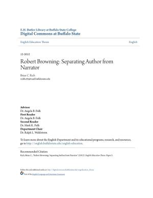 Robert Browning: Separating Author from Narrator Brian C