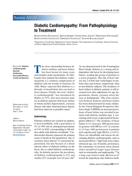 Diabetic Cardiomyopathy: from Pathophysiology to Treatment