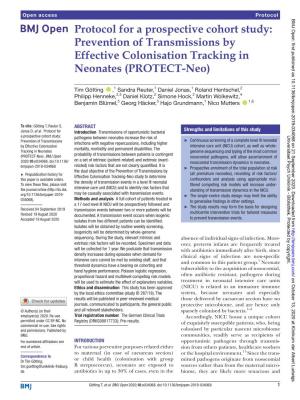 Protocol for a Prospective Cohort Study: Prevention of Transmissions by Effective Colonisation Tracking in Neonates (PROTECT-­Neo)