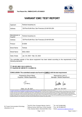 EN 301 489 Test Report