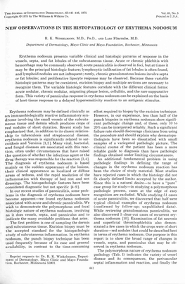 New Observations in the Histopathology of Erythema Nodosum