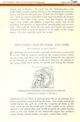 The Cosmic Mouth, Ears, and Nose. by Lawrence Parmly Brown