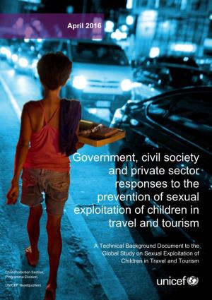 Government, Civil Society and Private Sector Responses to the Prevention of Sexual Exploitation of Children in Travel and Tourism