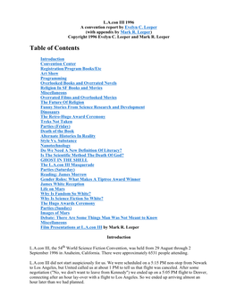 Table of Contents