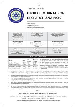 Global Journal for Research Analysis