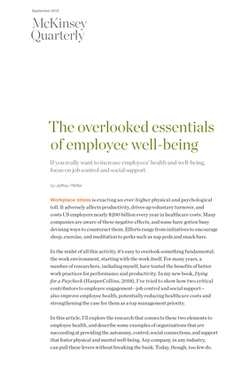 The Overlooked Essentials of Employee Well-Being