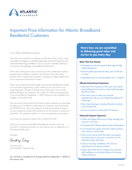 Important Price Information for Atlantic Broadband Residential Customers