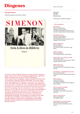 Book Factsheet Georges Simenon