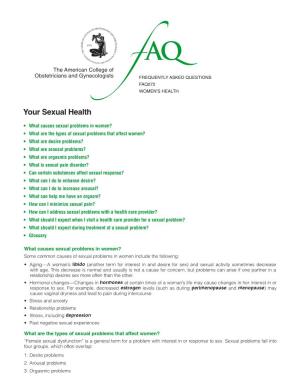 FAQ072 -- Your Sexual Health
