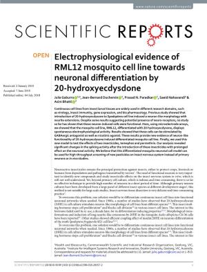 Electrophysiological Evidence of RML12 Mosquito Cell Line Towards Neuronal Differentiation by 20-Hydroxyecdysdone