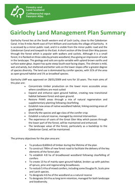 Gairlochy Land Management Plan Summary