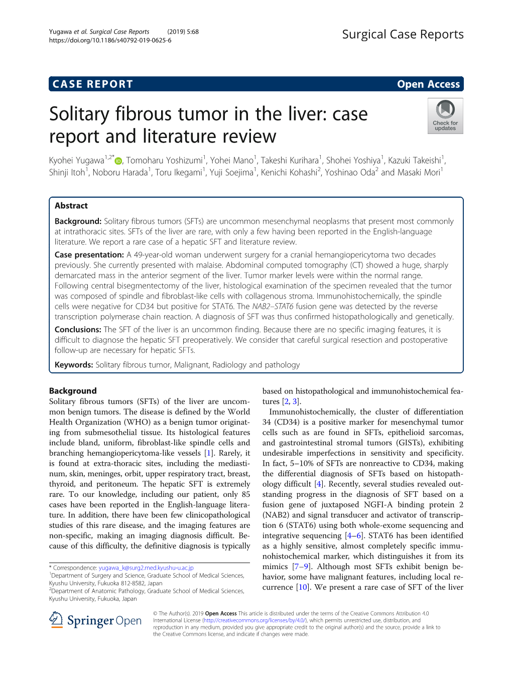 Solitary Fibrous Tumor in the Liver