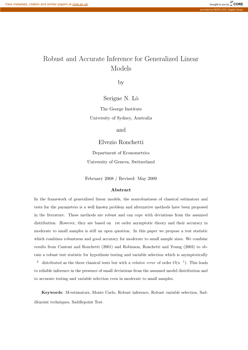 Robust and Accurate Inference for Generalized Linear Models