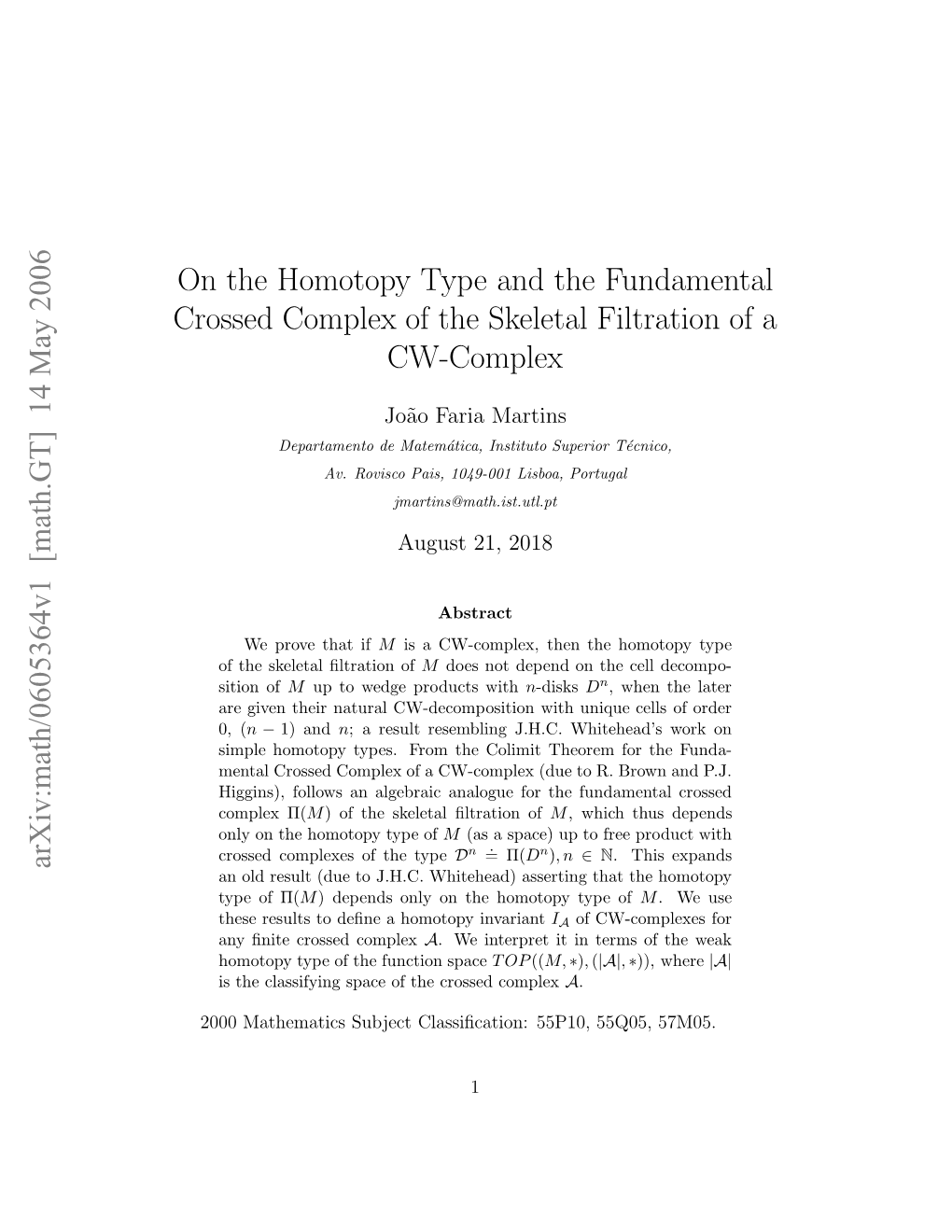 On the Homotopy Type and the Fundamental Crossed Complex Of