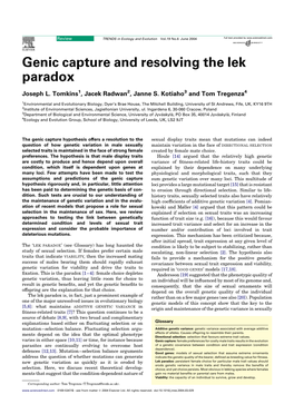 Genic Capture and Resolving the Lek Paradox