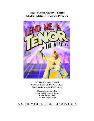 Lend Me a Tenor - the Musical Production Team and Cast