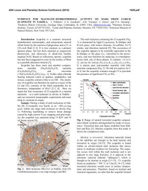 EVIDENCE for MAGMATIC-HYDROTHERMAL ACTIVITY on MARS from Cl-RICH SCAPOLITE in NAKHLA
