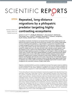 Repeated, Long-Distance Migrations by a Philopatric Predator Targeting