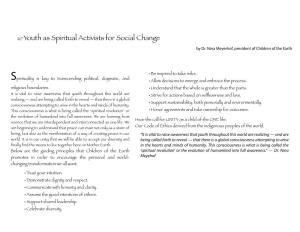 Youth As Spiritual Activists for Social Change by Dr