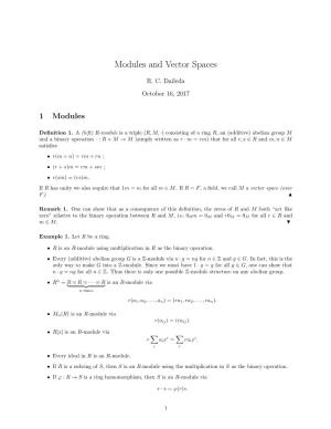 Modules and Vector Spaces