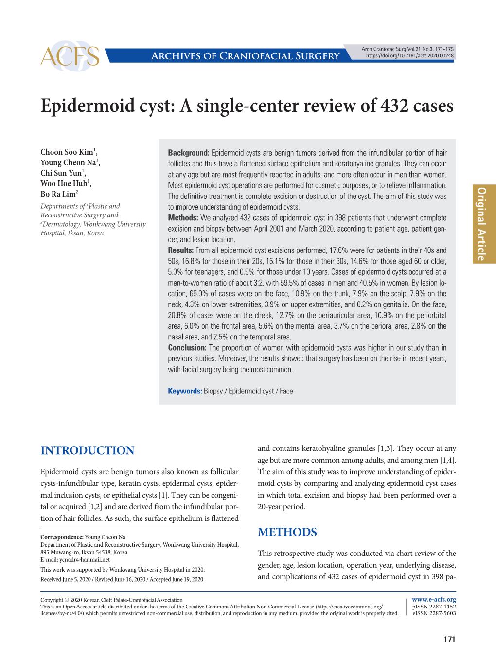 Epidermoid Cyst: a Single-Center Review of 432 Cases