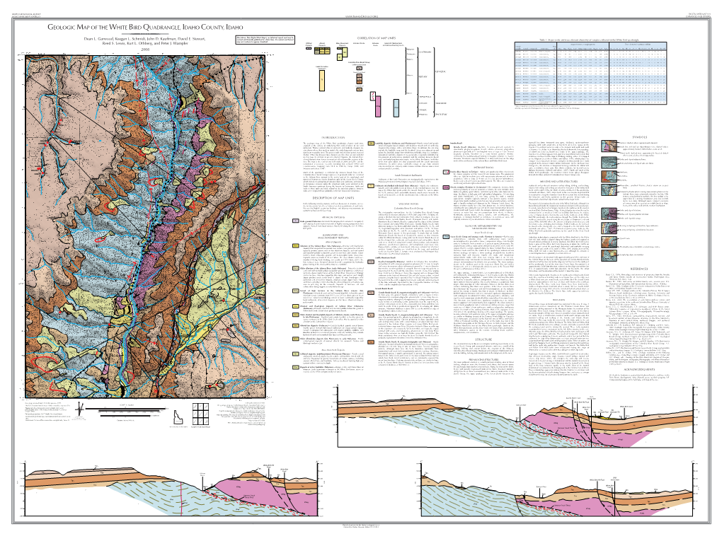 Geologic Map of the White Bird Quadrangle, Idaho County, Idaho