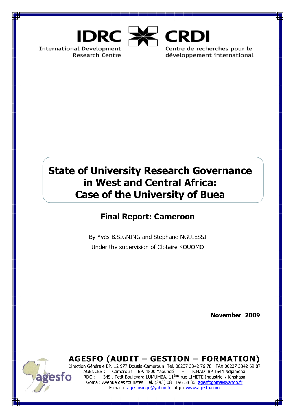Case of the University of Buea