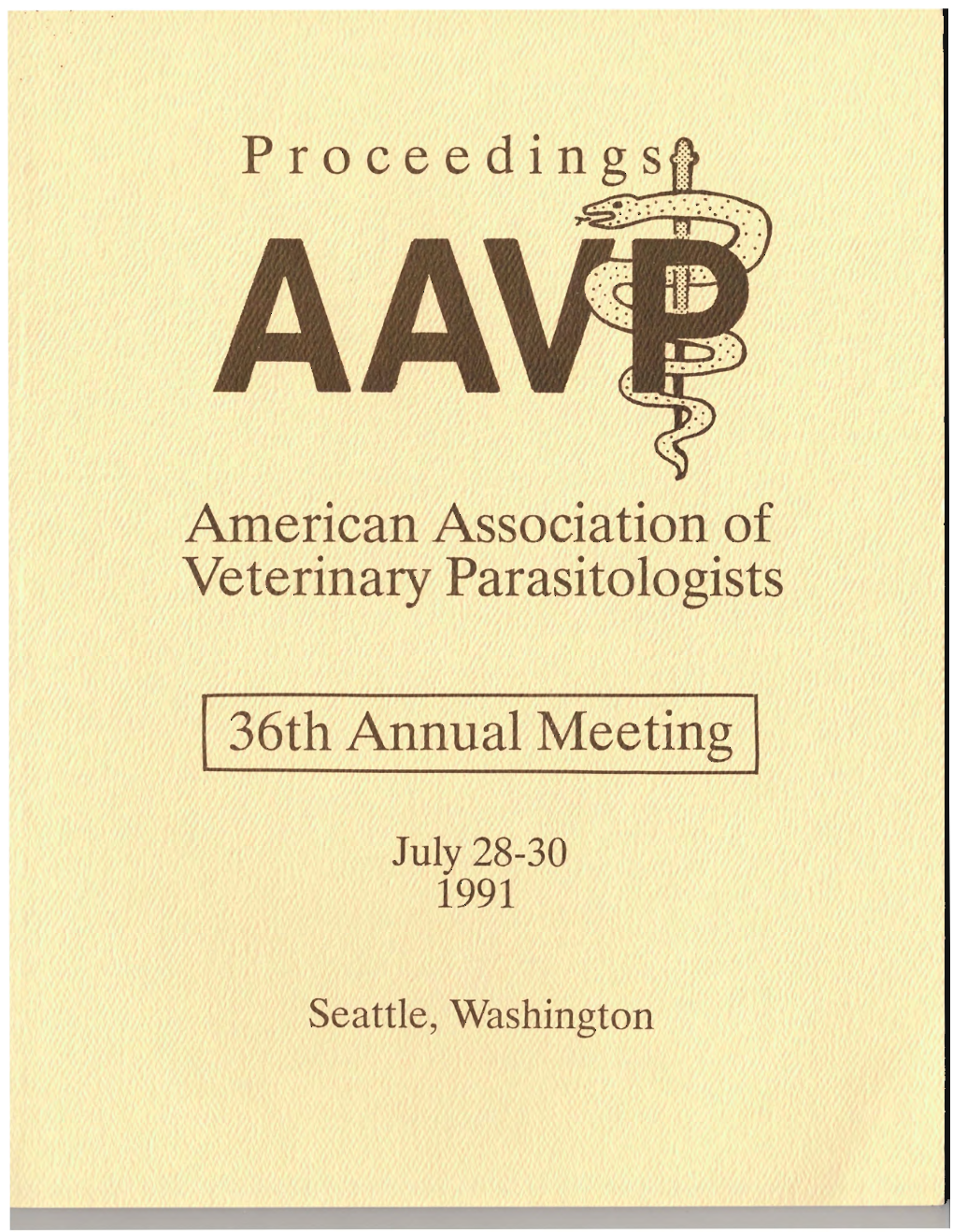 Proceedings American Association of Veterinary Parasitologists I 36Th