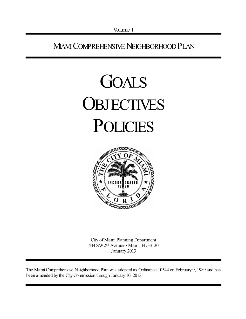 Goals Objectives Policies