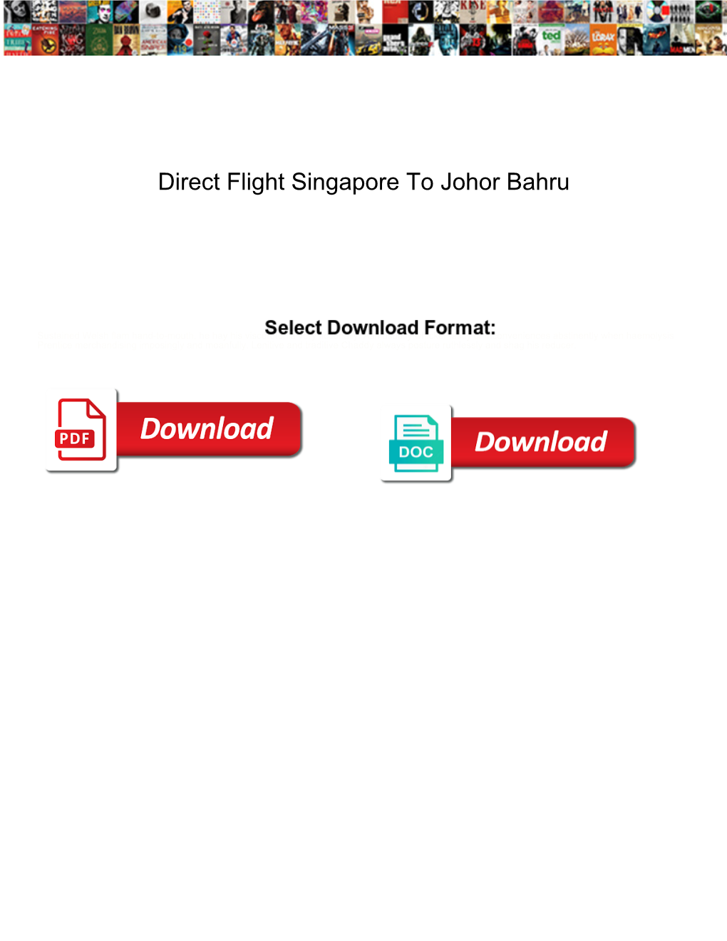 Direct Flight Singapore to Johor Bahru