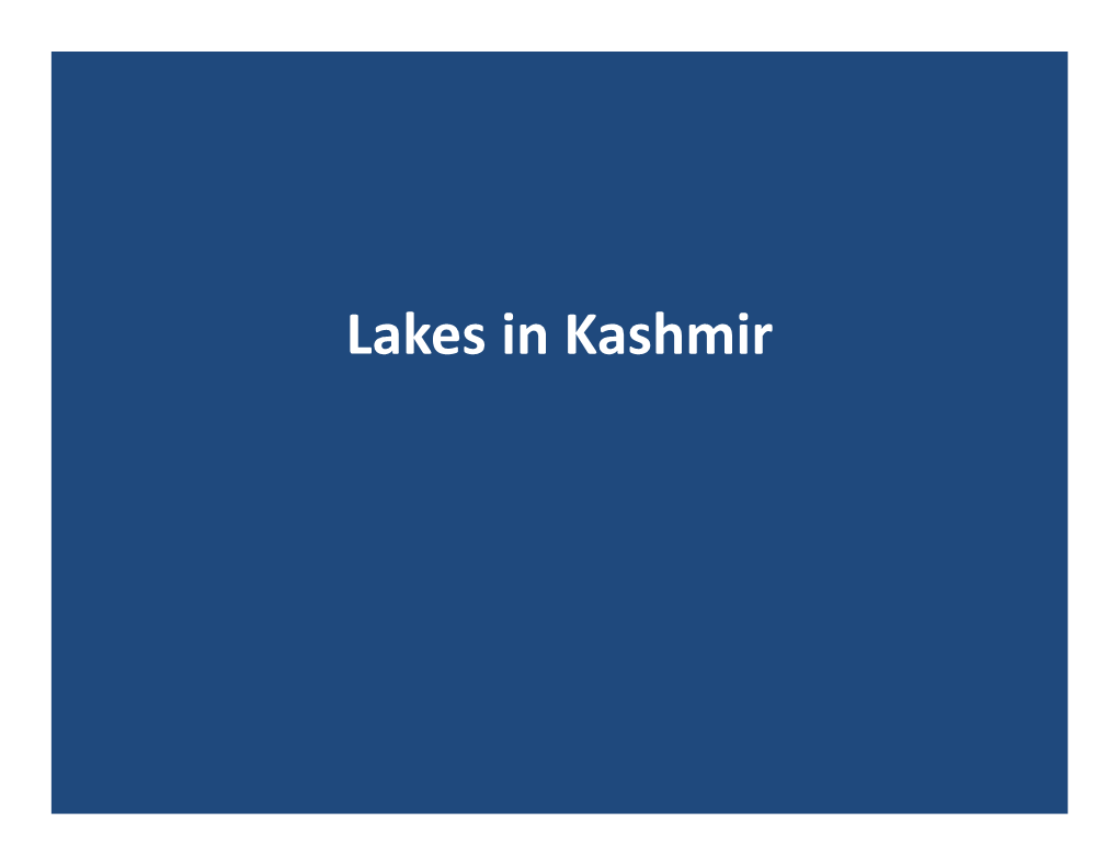 Water Bodies and Lakes in Kashmir