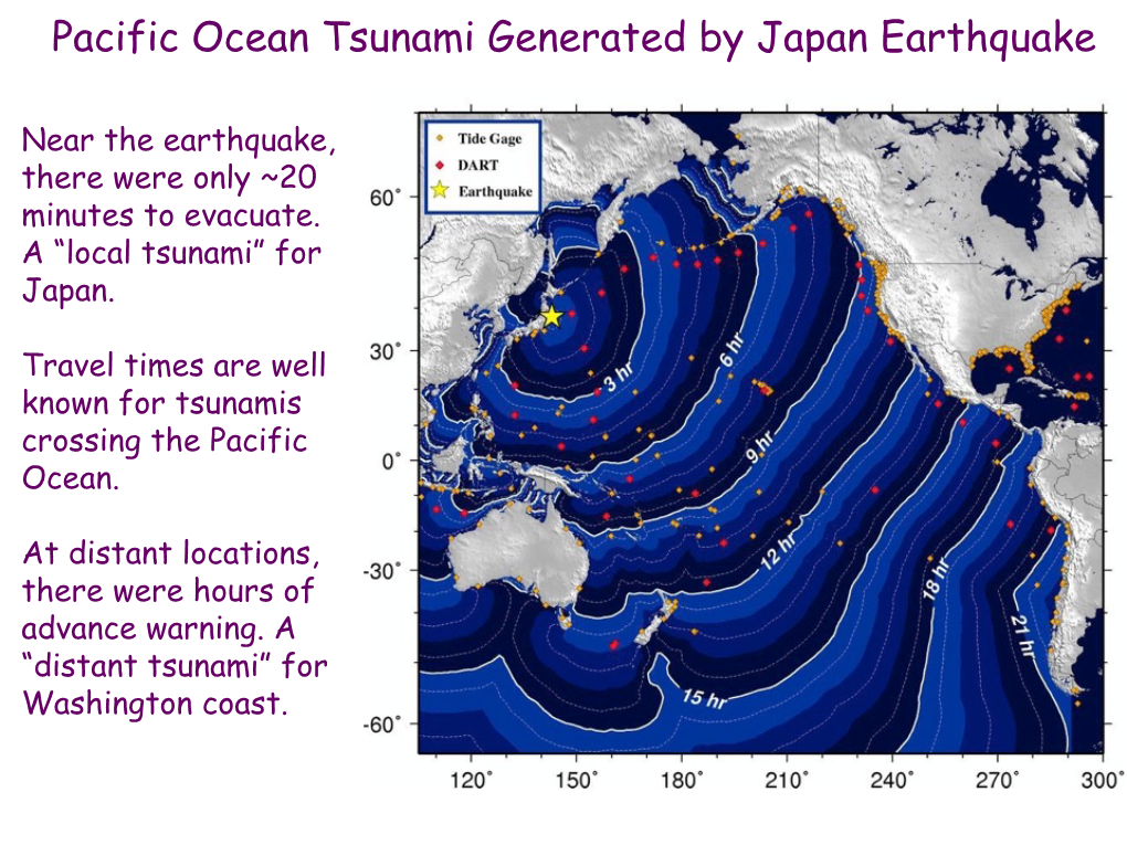 Pacific Ocean Tsunami Generated by Japan Earthquake