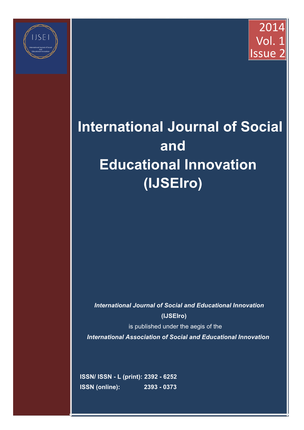 International Journal of Social Educational Innovation