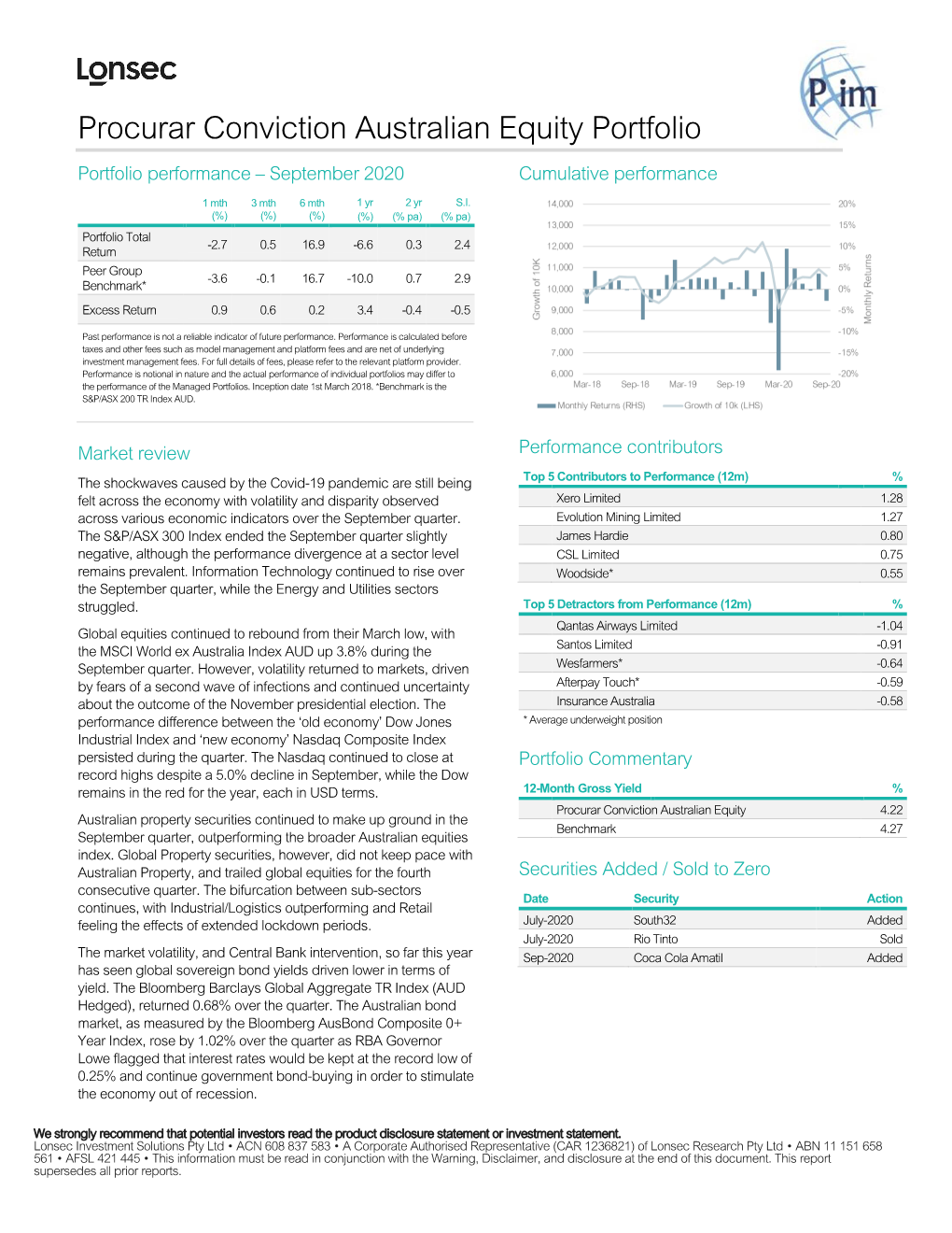 Procurar Conviction Australian Equity Portfolio