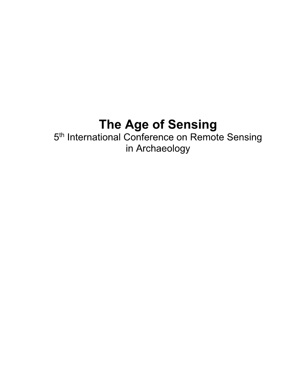 The Age of Sensing