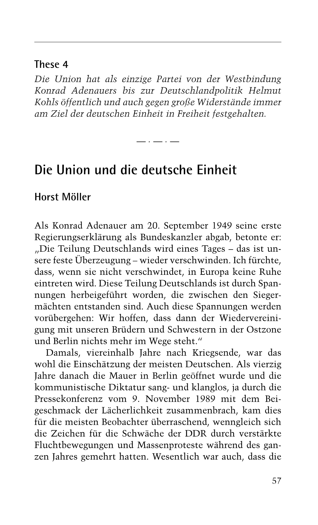 Die Union Und Die Deutsche Einheit