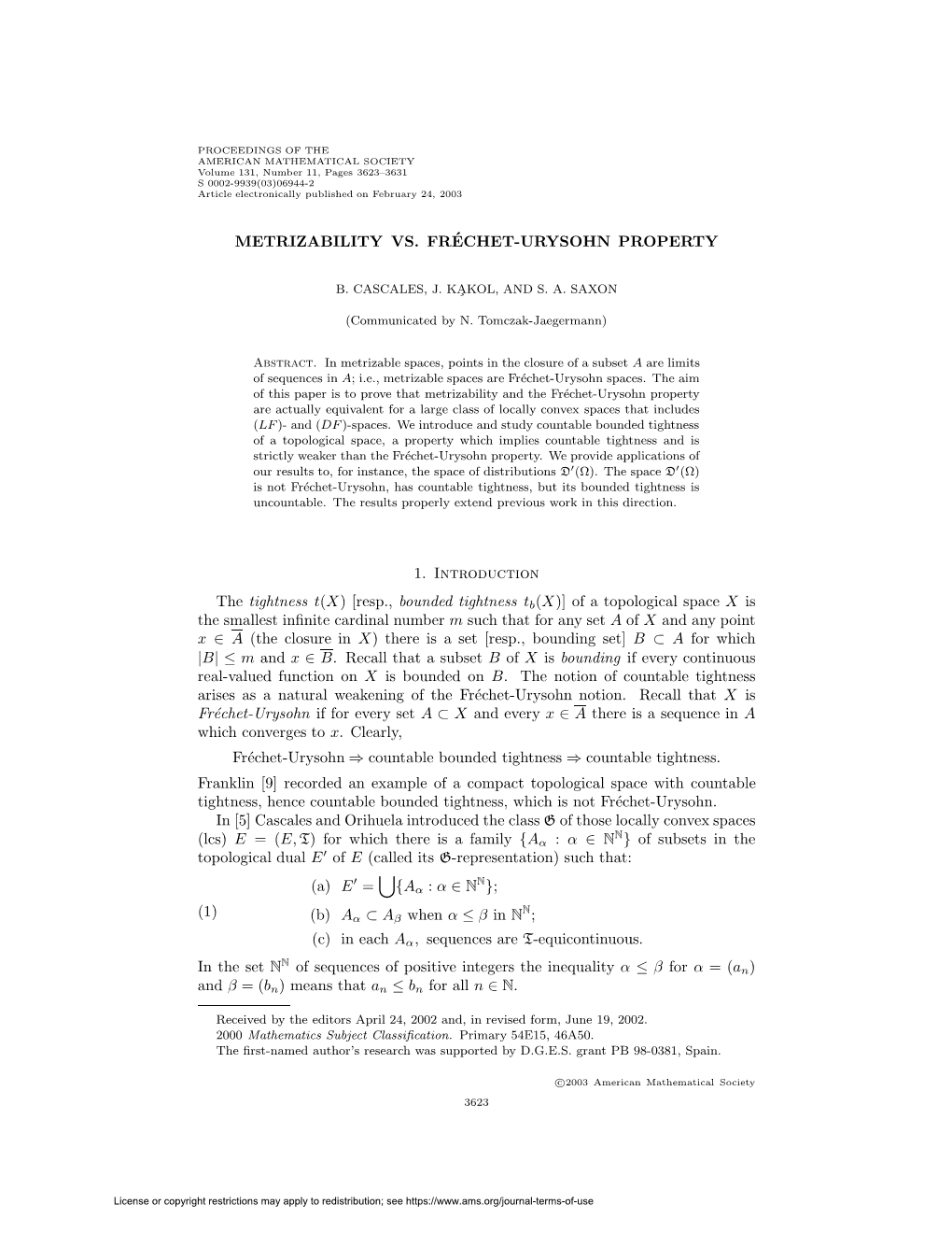 Metrizability Vs. Fréchet-Urysohn Property