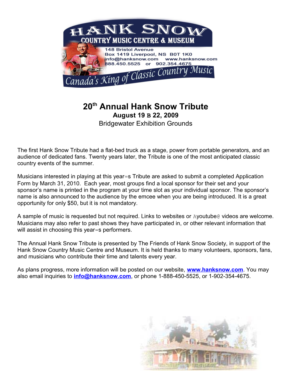 18Th Annual Hank Snow Tribute