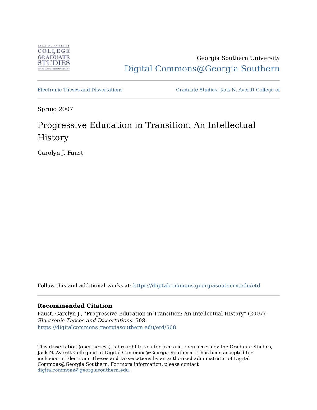 Progressive Education in Transition: an Intellectual History