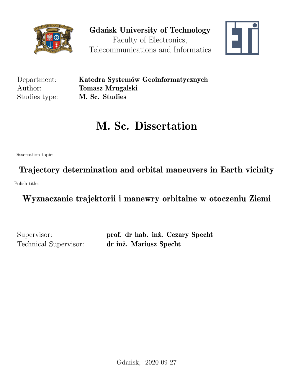 M. Sc. Dissertation