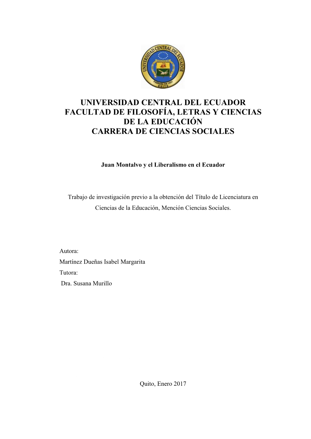 Juan Montalvo Y El Liberalismo En El Ecuador