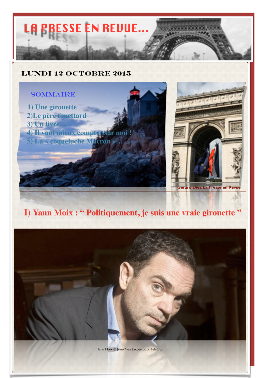 Presse En Revue Lundi 12 Octobre 2015