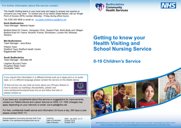 Getting to Know Your Health Visiting and School Nursing Service