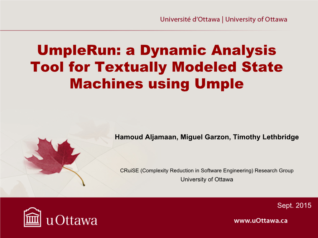 Umplerun: a Dynamic Analysis Tool for Textually Modeled State Machines Using Umple