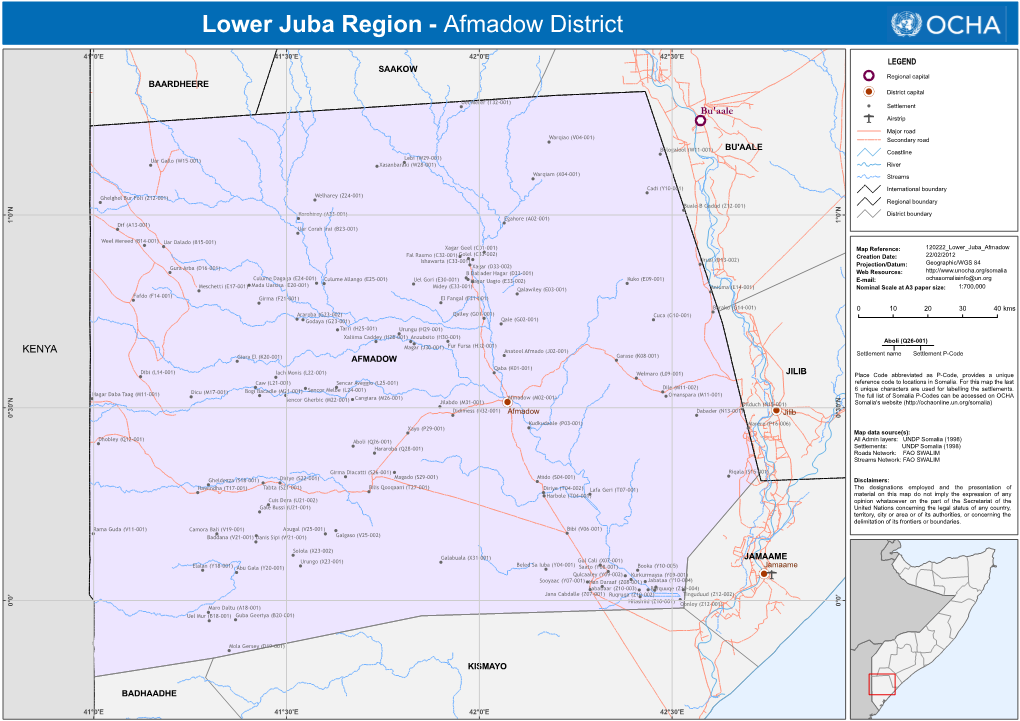 Administrative Map of Afmadow District