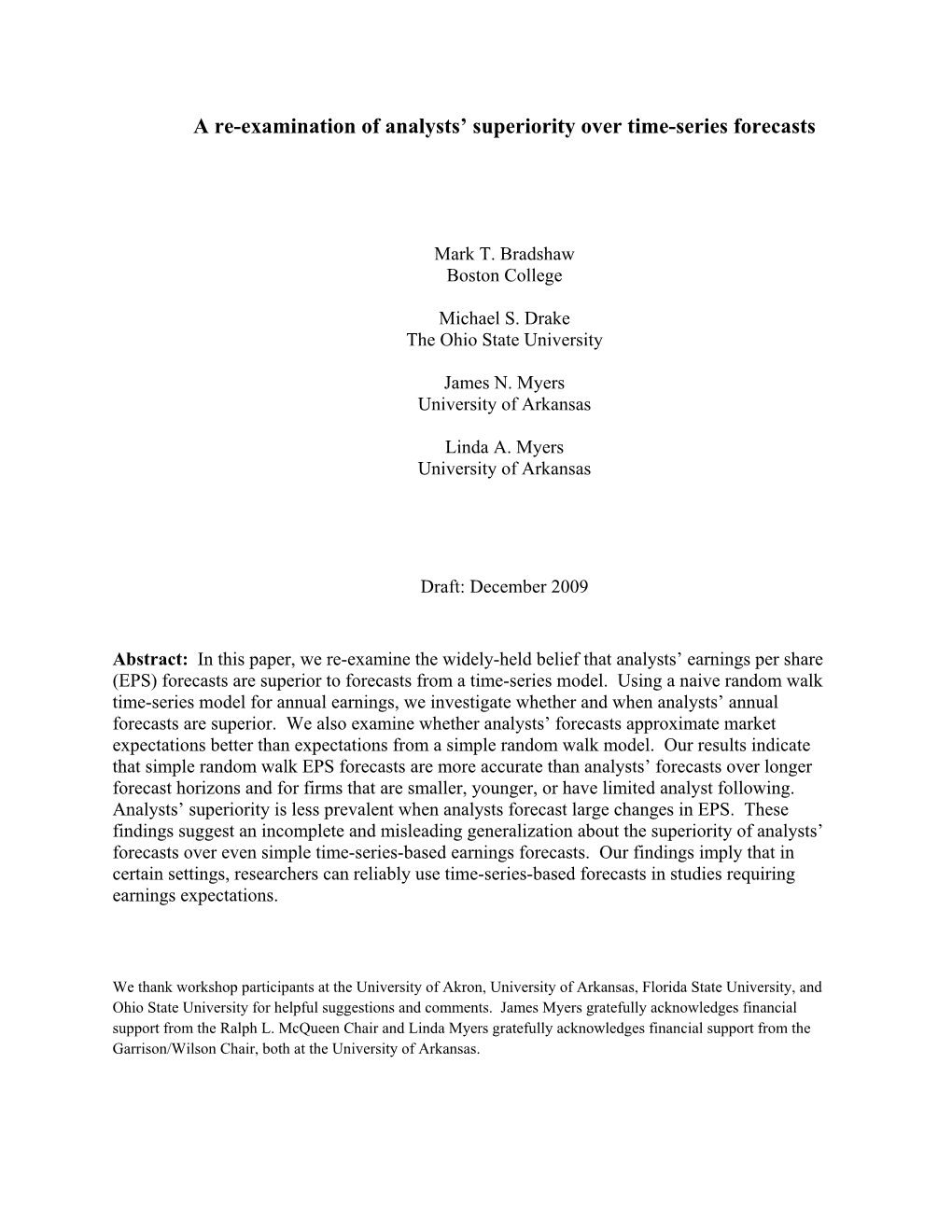 A Re-Examination of Analysts' Superiority Over Time-Series Forecasts