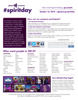 Download the Spirit Day Guide for Corporations