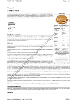 Filet-O-Fish - Wikipedia Page 1 of 2