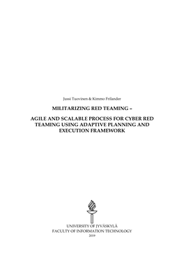Agile and Scalable Process for Cyber Red Teaming Using Adaptive Planning and Execution Framework