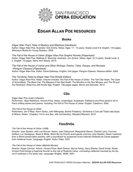 Edgar Allan Poe Resources
